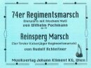 Reinsperg Marsch / 74er Regimentsmarsch