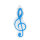 Notenklammer Violinschlüssel blau