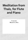 Meditation from Thaïs, for Flute and Piano