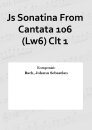 Js Sonatina From Cantata 106 (Lw6) Clt 1