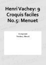 Henri Vachey: 9 Croquis faciles No.5: Menuet