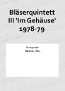 Bl&auml;serquintett III Im Geh&auml;use 1978-79