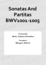 Sonatas And Partitas BWV1001-1005
