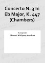 Concerto N. 3 In Eb Major, K. 447 (Chambers)