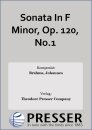 Sonata In F Minor, Op. 120, No.1